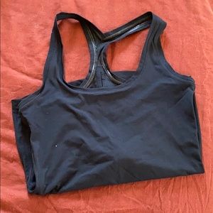 Black workout tank top